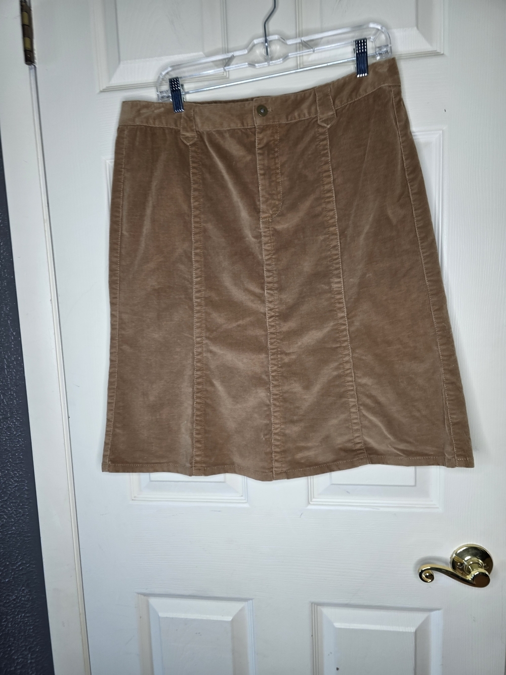 Eddie Bauer Corduroy A-Line Skirt Tan Brown 12